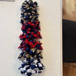Kids Hair Bow Clusters - Navy, Red, White & Tan